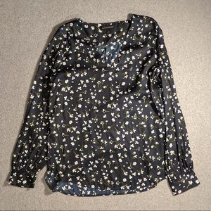 Banana Republic floral silk/satin blouse